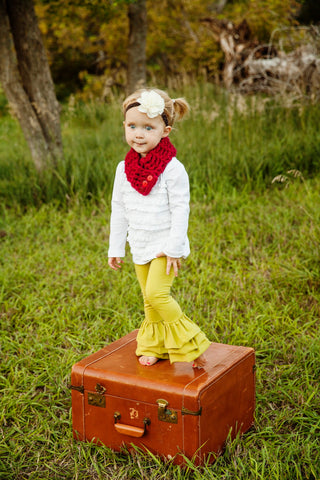 1T to 4T Toddler Cranberry Red Button Scarf