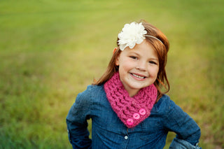 1T to 4T Toddler Raspberry Pink Button Scarf