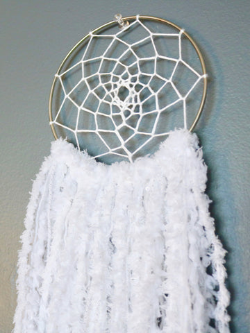 17.5" White Yarn Dream Catcher by Two Seaside Babes