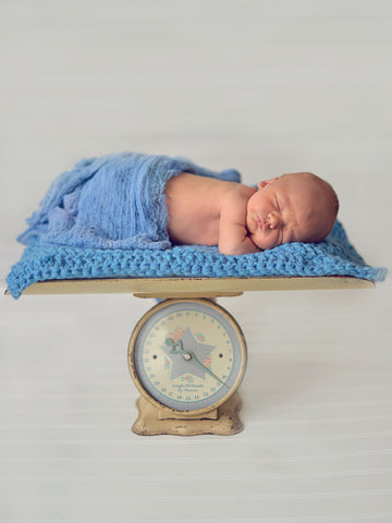 Cornflower Blue | newborn photo prop layering baby blanket, basket stuffer, bucket filler by Two Seaside Babes