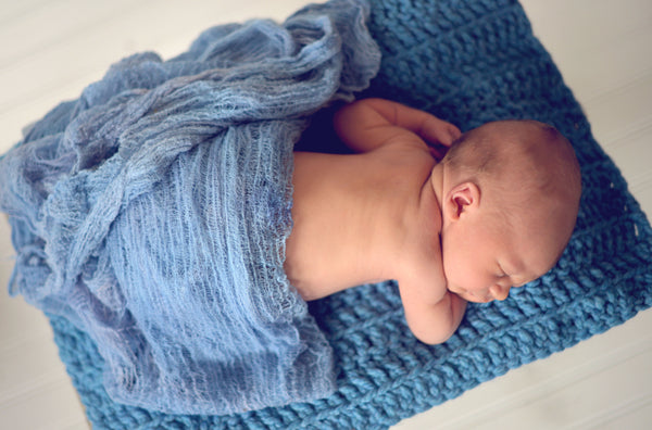 Cornflower Blue | newborn photo prop layering baby blanket, basket stuffer, bucket filler