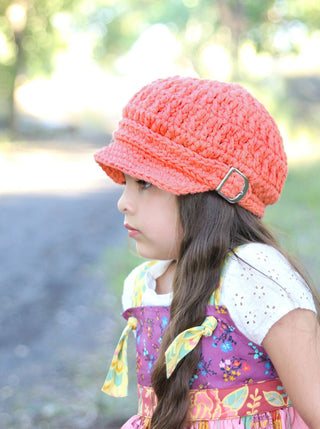 4T to Preteen Tangerine Buckle Newsboy Cap 