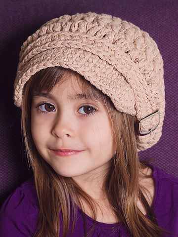 2T to 4T Khaki Buckle Newsboy Cap by Two Seaside Babes