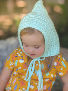 Baby green pixie elf hat by Two Seaside Babes