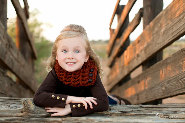 1T to 4T Toddler Pumpkin Spice Button Scarf