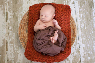 Pumpkin Spice | newborn photo prop layering baby blanket, basket stuffer, bucket filler