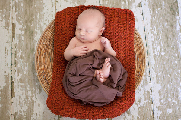 Pumpkin Spice | newborn photo prop layering baby blanket, basket stuffer, bucket filler