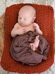 Pumpkin Spice | newborn photo prop layering baby blanket, basket stuffer, bucket filler by Two Seaside Babes