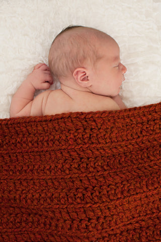 Pumpkin Spice | newborn photo prop layering baby blanket, basket stuffer, bucket filler