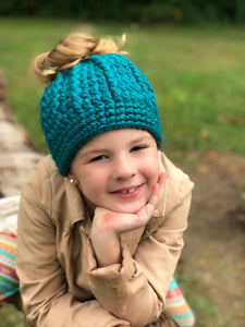 32 colors messy bun ponytail beanie winter hat by Two Seaside Babes