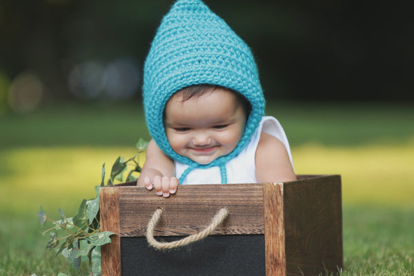 Turquoise blue pixie elf hat