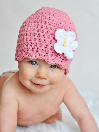 Pink flapper beanie hat | 40 flower colors available