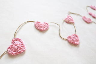 Pink Valentine's Day heart farmhouse garland