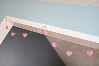 Pink Valentine's Day heart farmhouse garland