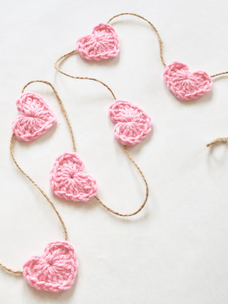 Pink Valentine's Day heart farmhouse garland by Two Seaside Babes