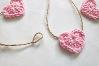 Pink Valentine's Day heart farmhouse garland