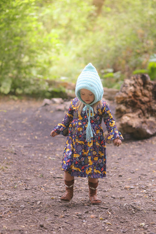 Robin's egg blue pixie elf hat