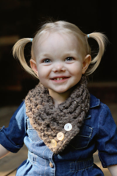 1T to 4T Toddler Barn Wood Brown Button Scarf