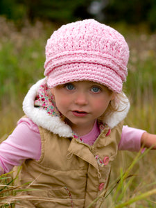 1T to 2T Toddler Girl Light Pink Buckle Newsboy Cap by Two Seaside Babes