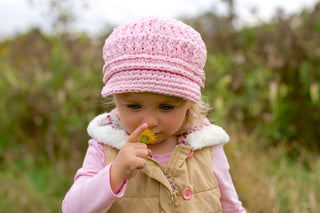 1T to 2T Toddler Girl Light Pink Buckle Newsboy Cap