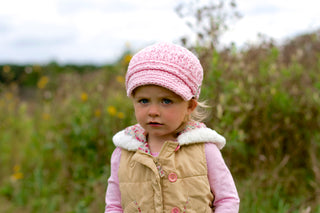 1T to 2T Toddler Girl Light Pink Buckle Newsboy Cap