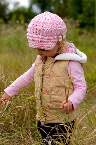 1T to 2T Toddler Girl Light Pink Buckle Newsboy Cap