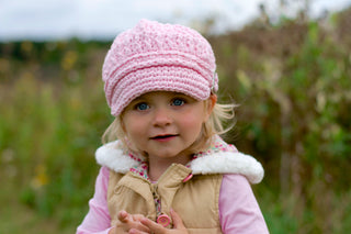 1T to 2T Toddler Girl Light Pink Buckle Newsboy Cap