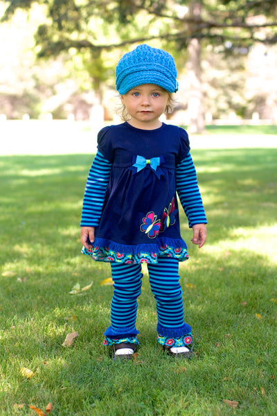1T to 2T Bright Blue Buckle Newsboy Cap
