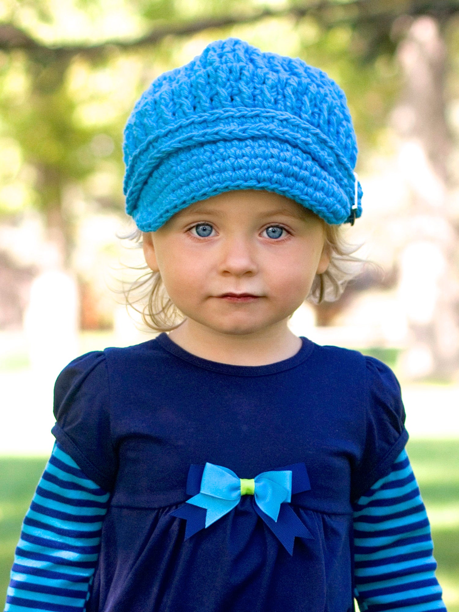 1T to 2T Bright Blue Buckle Newsboy Cap by Two Seaside Babes