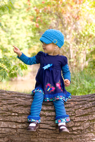 1T to 2T Bright Blue Buckle Newsboy Cap