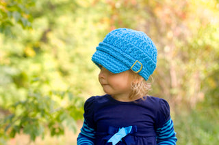 1T to 2T Bright Blue Buckle Newsboy Cap