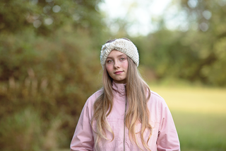 Cream sparkle knotted bow winter headband