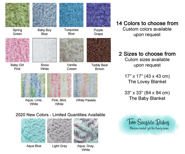 14 colors soft and fluffy crochet baby blanket
