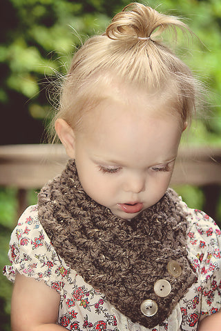 1T to 4T Toddler Barn Wood Brown Button Scarf