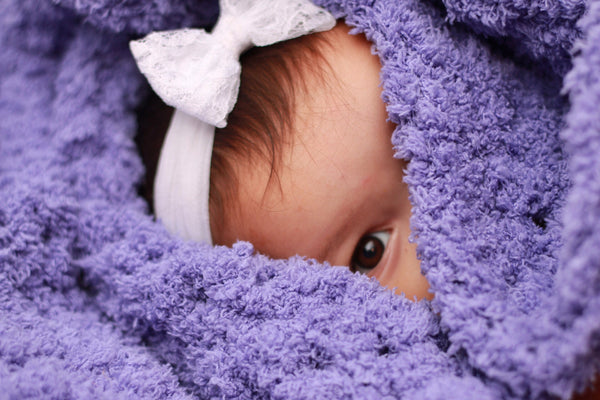 Purple grape soft and fluffy crochet baby blanket