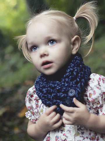 1T to 4T Toddler Denim Twist Button Scarf by Two Seaside Babes