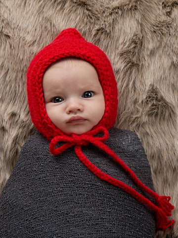 Red pixie elf hat by Two Seaside Babes