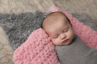 17" x 17" Baby Girl Pink | soft crochet baby blanket, wrap | for newborns, babies, toddlers | lovey, crib sizes