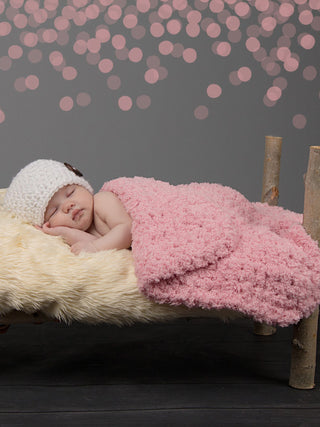 17" x 17" Baby Girl Pink | soft crochet baby blanket, wrap | for newborns, babies, toddlers | lovey, crib sizes by Two Seaside Babes