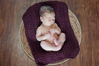 Red Wine | newborn photo prop layering baby blanket, basket stuffer, bucket filler