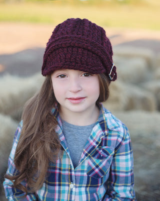 4T to Preteen Kids Red Wine Buckle Beanie