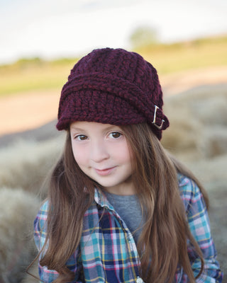 4T to Preteen Kids Red Wine Buckle Beanie