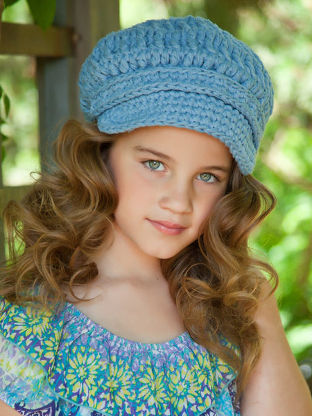 4T to Preteen Light Blue Buckle Newsboy Cap by Two Seaside Babes