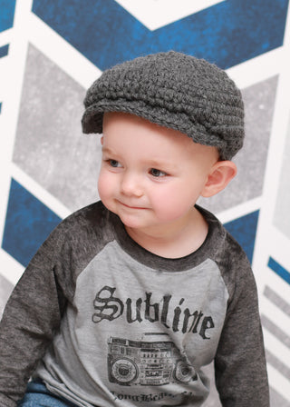 1T to 2T Charcoal Gray | Irish wool Donegal newsboy hat, flat cap, golf hat | newborn, baby, toddler, boy, & men's sizes