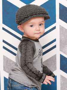 1T to 2T Charcoal Gray | Irish wool Donegal newsboy hat, flat cap, golf hat | newborn, baby, toddler, boy, & men's sizes by Two Seaside Babes