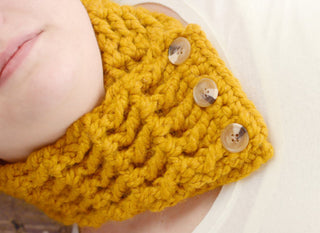 Adult Butterscotch Button Scarf