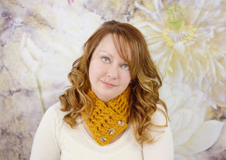 Adult Butterscotch Button Scarf