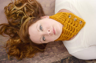 Adult Butterscotch Button Scarf