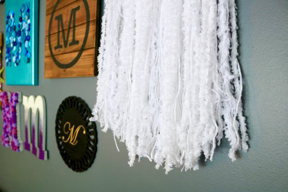 30" White Yarn Crochet Doily Dream Catcher