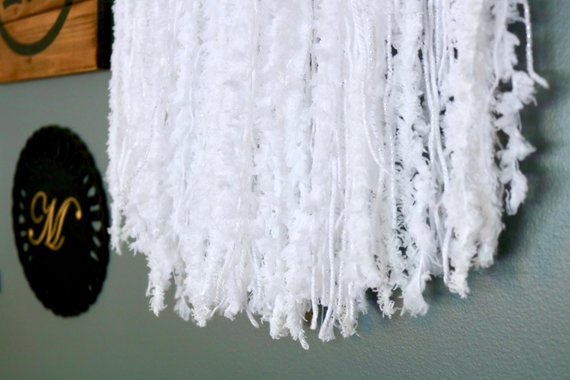 34" White Yarn Crochet Doily Dream Catcher